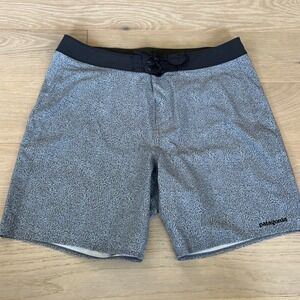 Patagonia Hydro Series Boardshorts Mens 34 Grey Blue Coral Print Swim Trunks